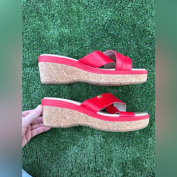 Cole Haan Red Women's Briella Grand II Wedge Slide Sandal Size 8.5B - Picture 2 of 8